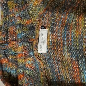 Sage & Flower- Colorful Open Cardigan has some shimmery metallic thread